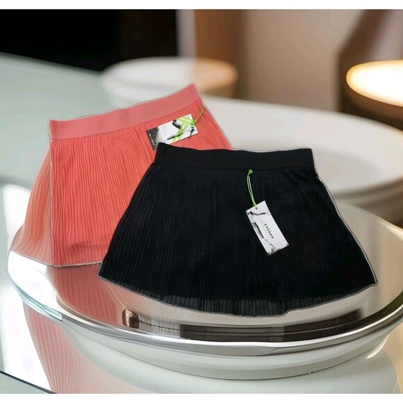 2 New Kyodan Tennis Skort Sz Large Black/Mango Golf Pickleball Pleated Skirt - Picture 2 of 5